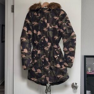 H&M Camo Parka Jacket – Size 2